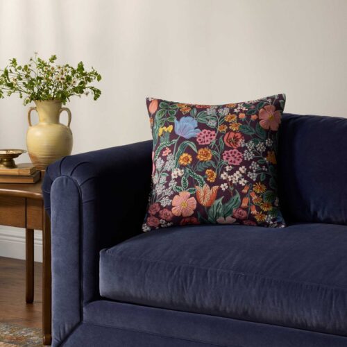 Alternative view of Burgundy Blossom Embroidered Pillow - Burgundy