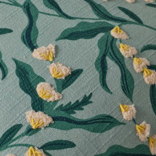 Alternative view of Lily of the Valley Embroidered Pillow - Light Green