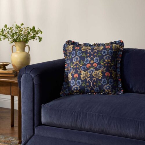 Alternative view of Maple Embroidered Pillow - Blue
