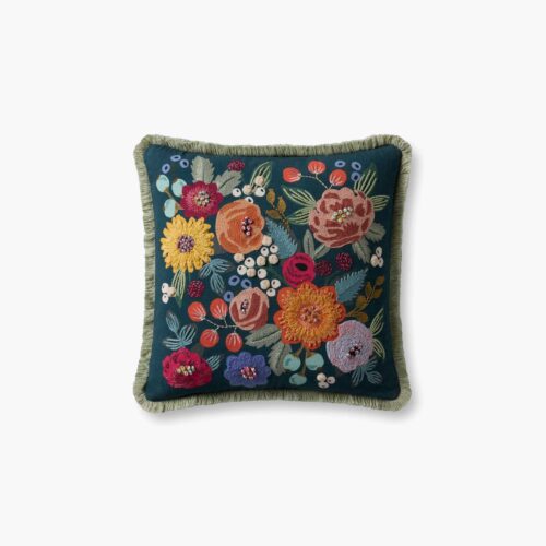 Vintage Garden Embroidered Pillow - Multi