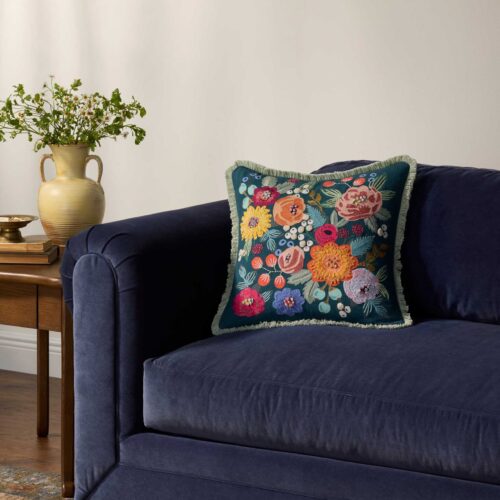 Alternative view of Vintage Garden Embroidered Pillow - Multi
