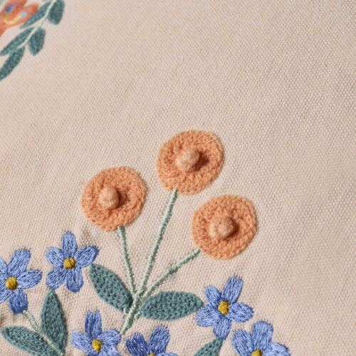 Alternative view of Willow Border Embroidered Lumbar Pillow - Ivory
