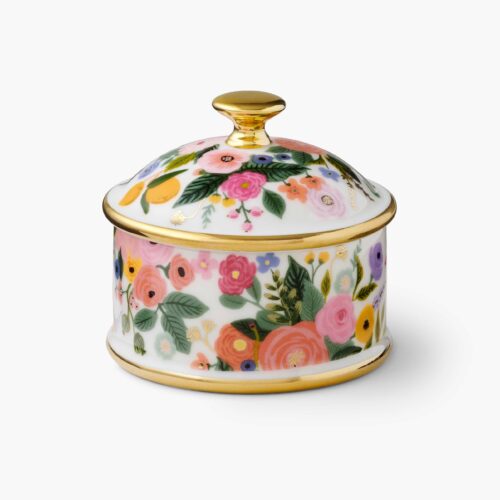 Round Porcelain Box - Garden Party