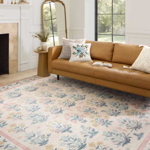 Alternative view of Eden Mughal Rose Power Loomed Rug - Blush