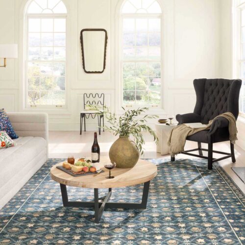 Alternative view of Eden Lattice Power Loomed Rug - Indigo