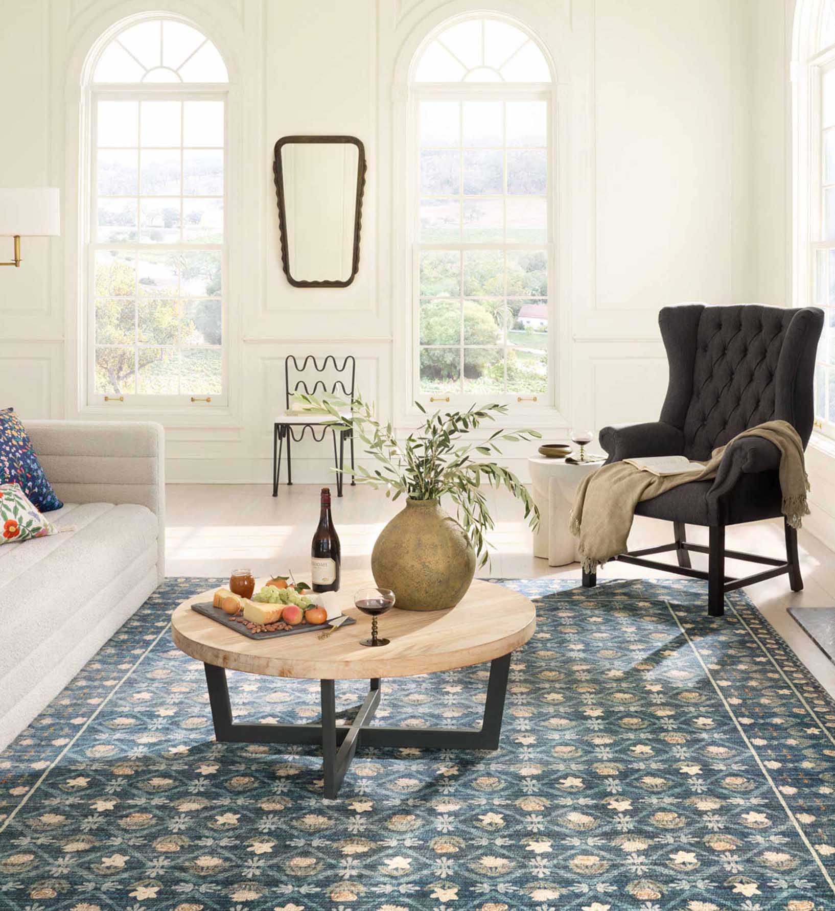 Eden Lattice Power Loomed Rug - Indigo - Image 2
