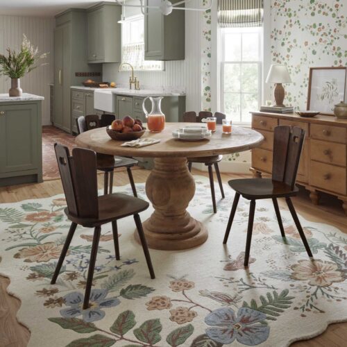 Alternative view of Strawberry Fields Wool-Hooked Rug - Cream