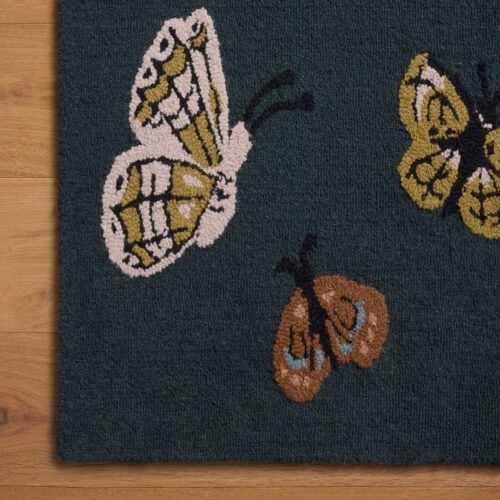 Alternative view of Highgrove Butterfly House Wool Hooked Rug - Charcoal