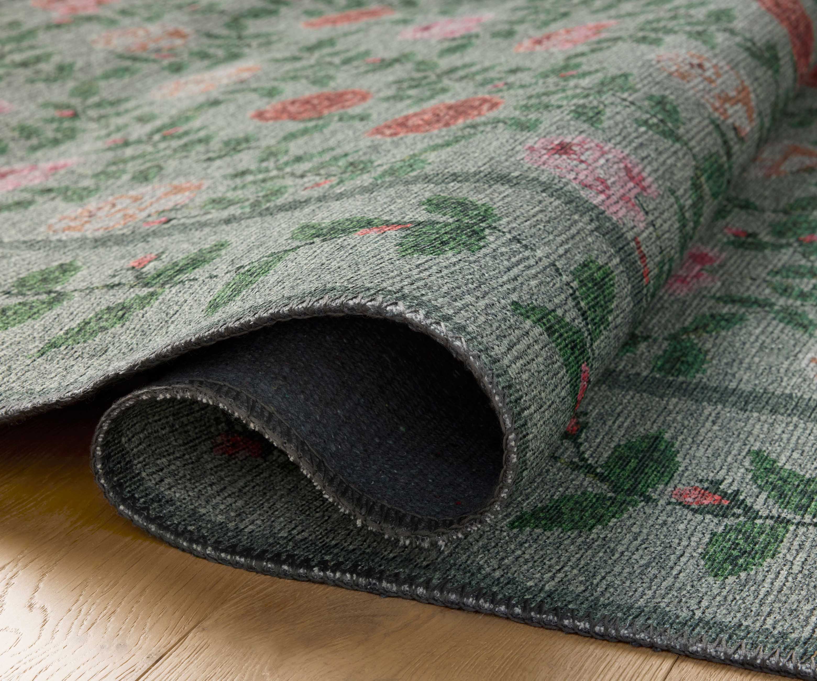 Wildwood Rose Trellis Printed Rug - Mint - Image 3