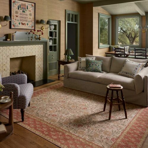 Alternative view of Edinburgh Aster Power Loomed Rug - Ivory & Spice