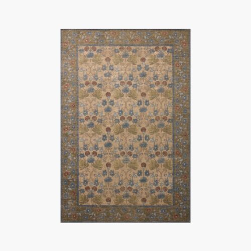 Edinburgh Maple Power Loomed Rug - Tan & Olive