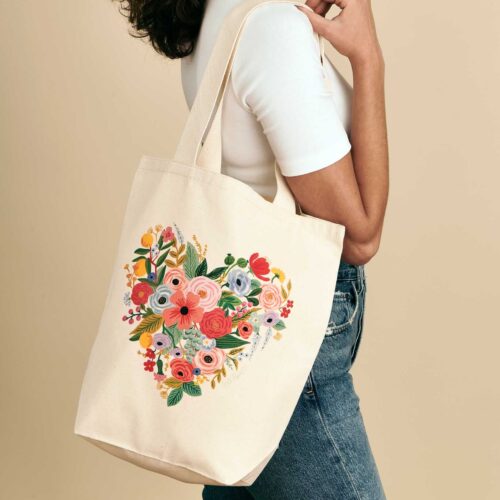 Alternative view of Canvas Tote Bag - Floral Heart