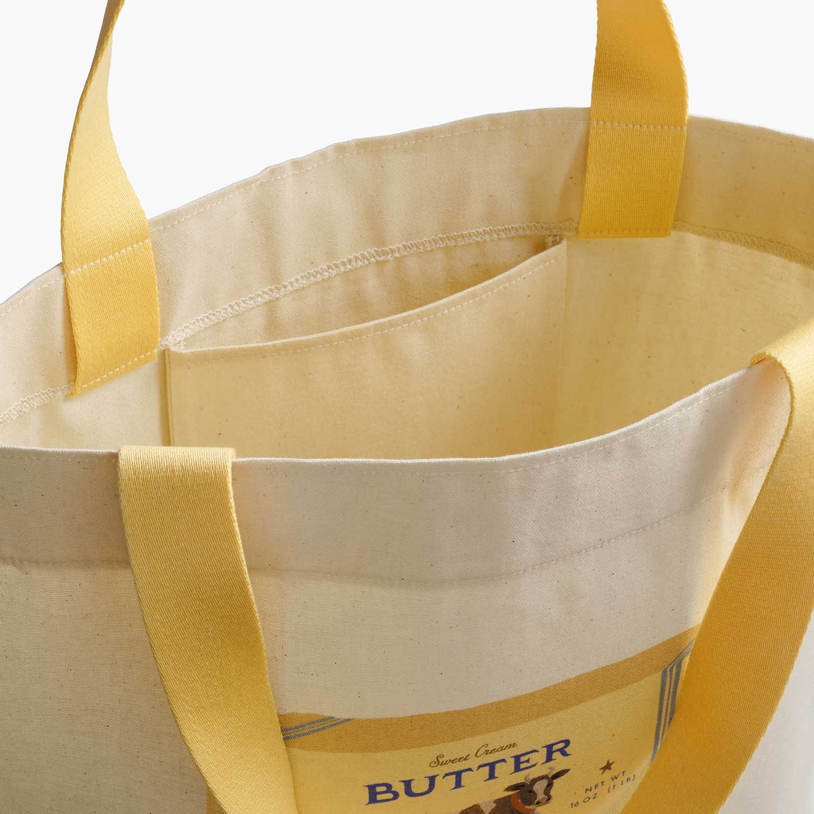 East West Canvas Tote Bag - Butter - Image 3