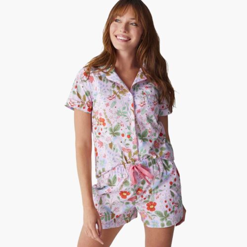 Alternative view of Poplin Button Front Short Set - Strawberry Fields
