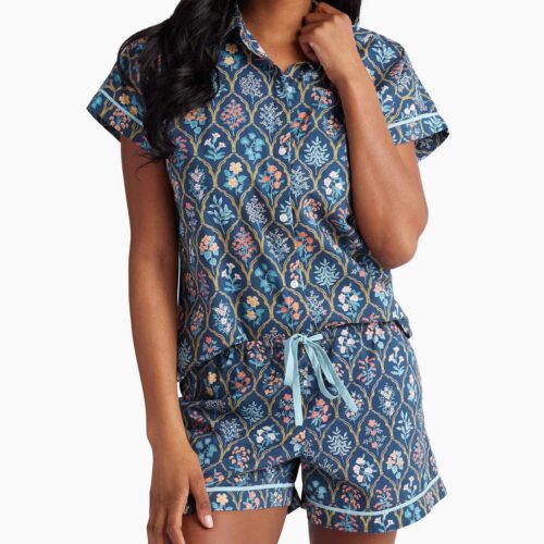 Voile Button Front Short Set - Hawthorne