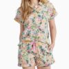 Voile Button Front Short Set - Garden Party