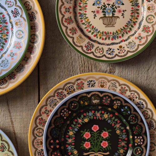 Alternative view of Porcelain Dessert Plate Set - Rosette