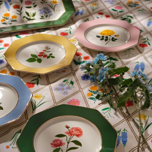Alternative view of Porcelain Dessert Plate Set - Roses