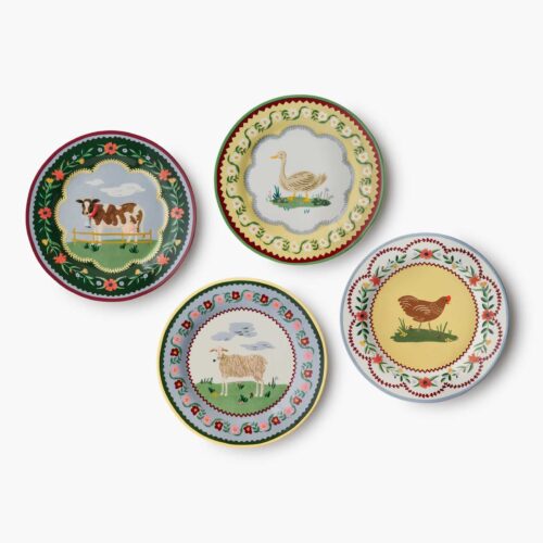 Porcelain Dessert Plate Set - Home Sweet Home