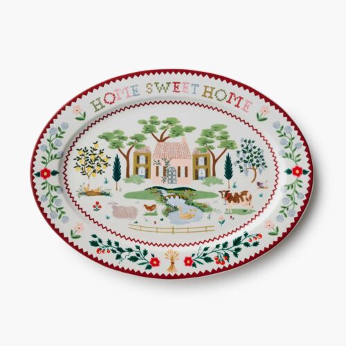 Large Porcelain Serving Platter - Home Sweet Home