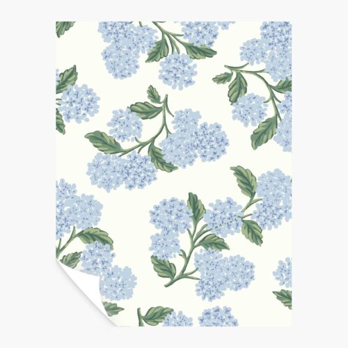 Hydrangea Peel & Stick Wallpaper Sample - Blue & White