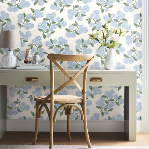 Alternative view of Hydrangea Peel & Stick Wallpaper - Blue & White