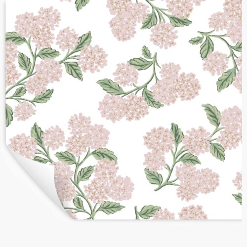 Hydrangea Peel & Stick Wallpaper - Pink & White
