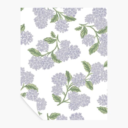 Hydrangea Peel & Stick Wallpaper Sample - Lilac & White