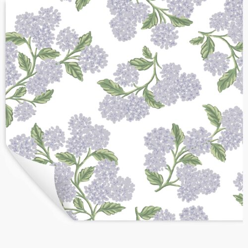 Hydrangea Peel & Stick Wallpaper - Lilac & White