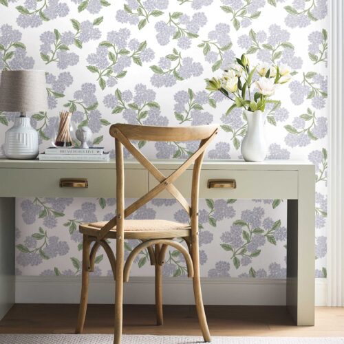 Alternative view of Hydrangea Peel & Stick Wallpaper - Lilac & White
