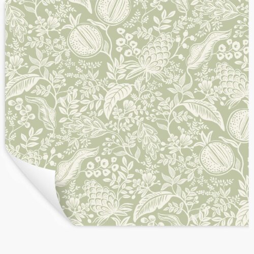 Pomegranate Peel & Stick Wallpaper - Pistachio & White
