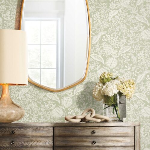 Alternative view of Pomegranate Peel & Stick Wallpaper - Pistachio & White