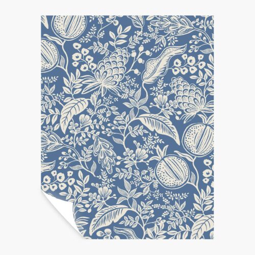 Pomegranate Peel & Stick Wallpaper Sample - Blue & Ivory