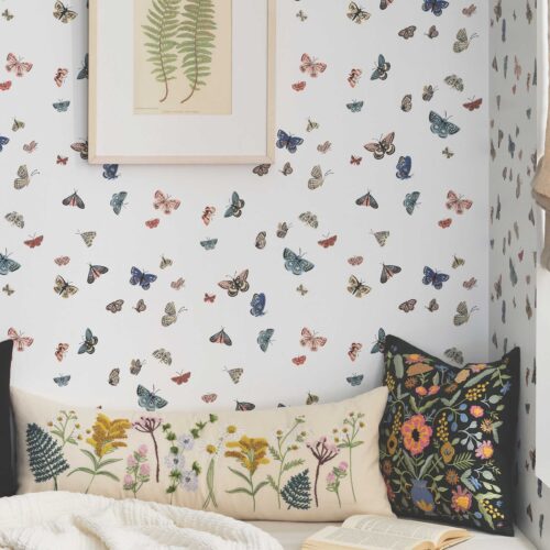 Alternative view of Butterfly House Peel & Stick Wallpaper - White