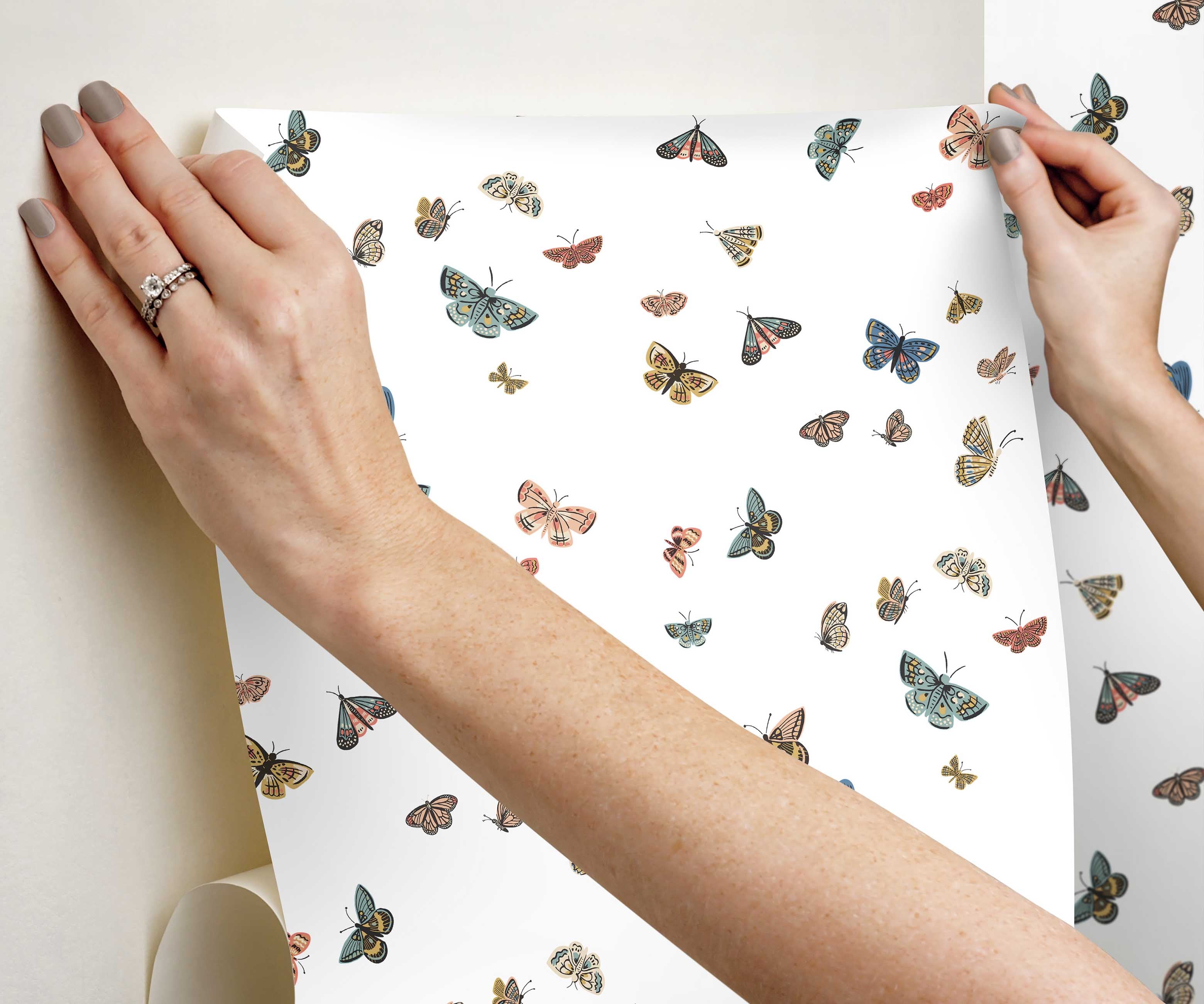 Butterfly House Peel & Stick Wallpaper - White - Image 4