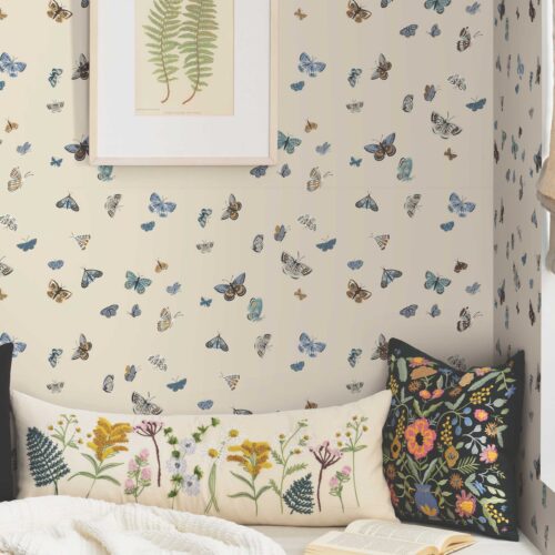 Alternative view of Butterfly House Peel & Stick Wallpaper - Linen