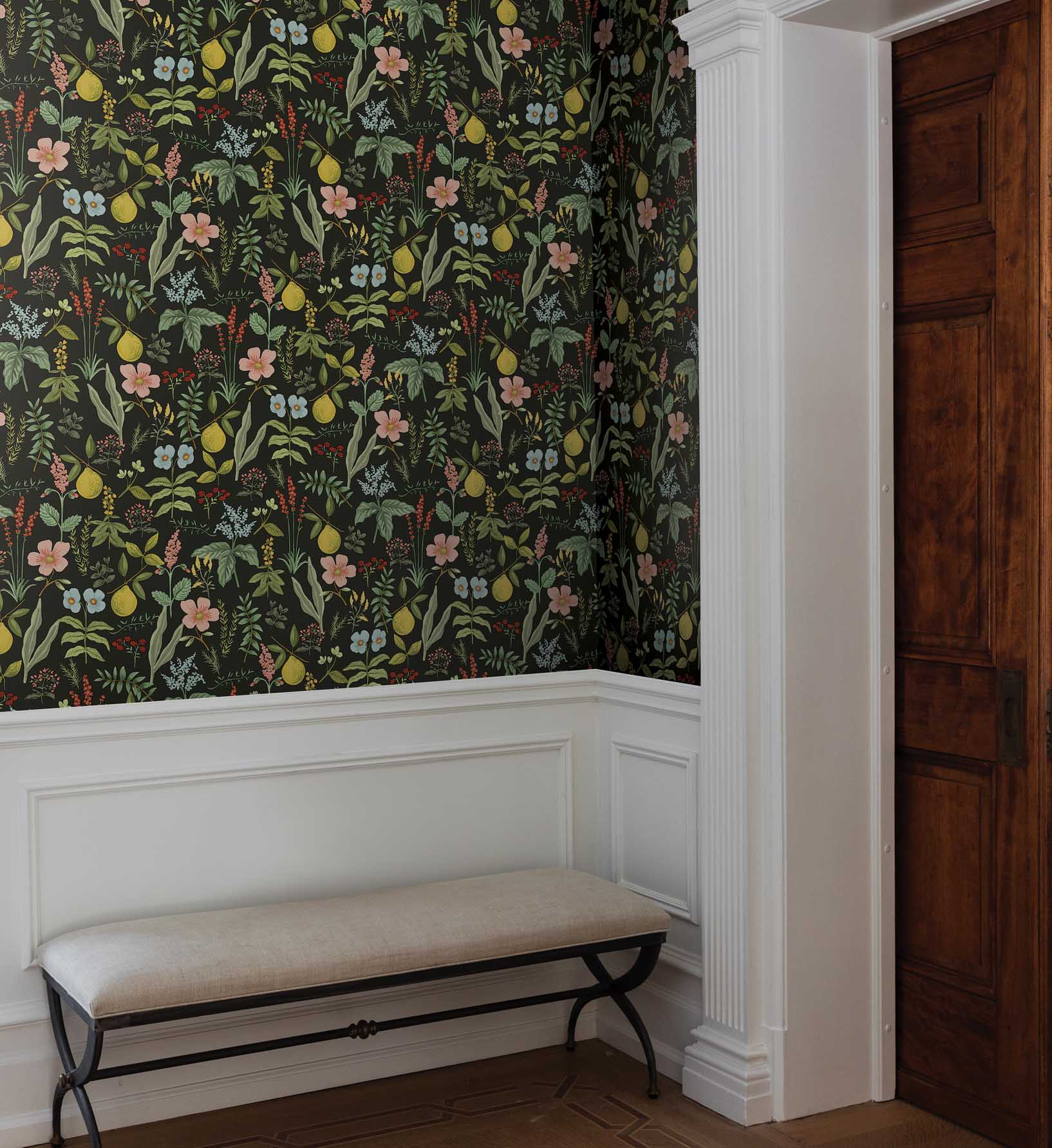 Herb Garden Peel & Stick Wallpaper - Black - Image 2