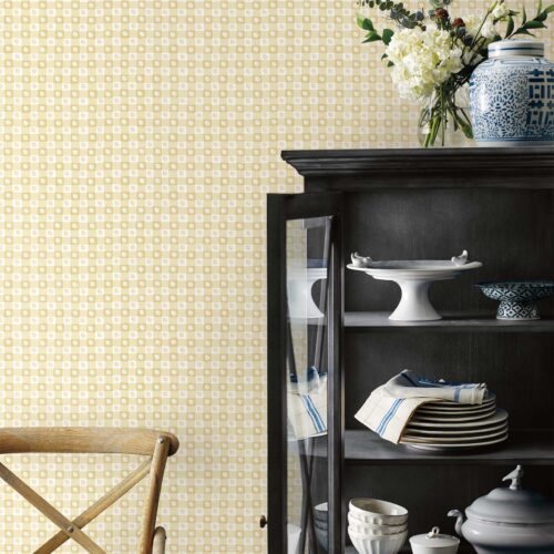 Alternative view of Daisy Gingham Peel & Stick Wallpaper Sample - Gold