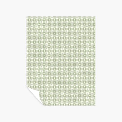 Daisy Gingham Peel & Stick Wallpaper Sample - Green