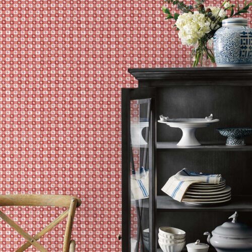 Alternative view of Daisy Gingham Peel & Stick Wallpaper - Red