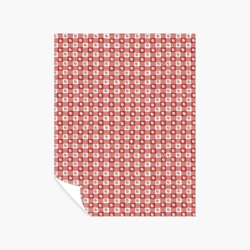 Daisy Gingham Peel & Stick Wallpaper Sample - Red