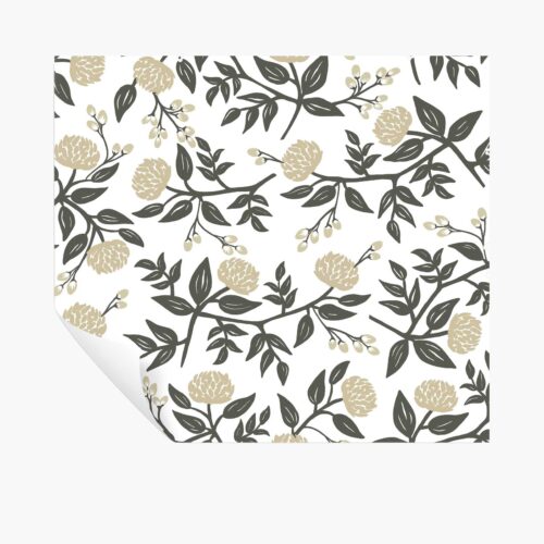 Peonies Peel & Stick Wallpaper - White