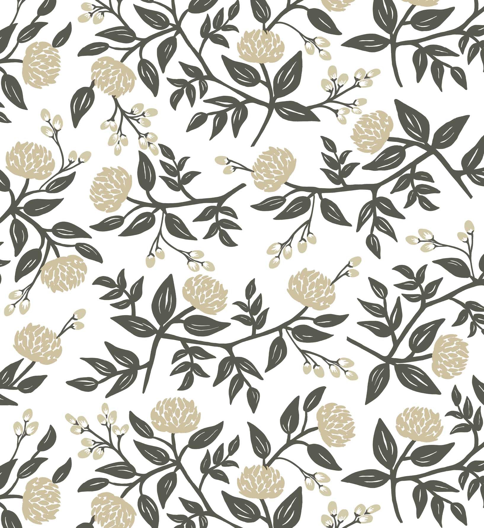 Peonies Peel & Stick Wallpaper Sample - White - Image 3