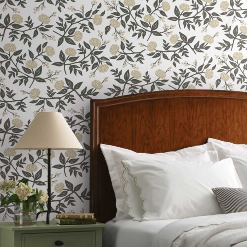 Alternative view of Peonies Peel & Stick Wallpaper - White