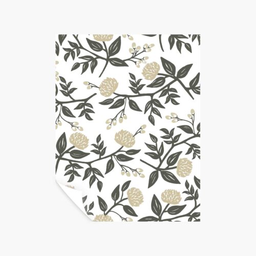 Peonies Peel & Stick Wallpaper Sample - White
