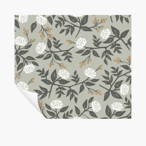 Peonies Peel & Stick Wallpaper - Smoke