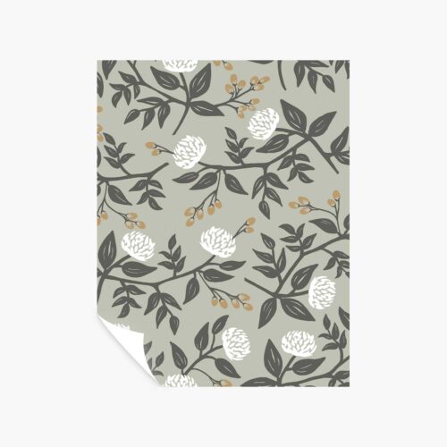 Peonies Peel & Stick Wallpaper Sample - Smoke
