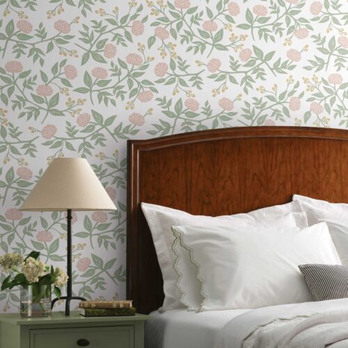 Alternative view of Peonies Peel & Stick Wallpaper - Blush