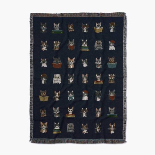 Woven Blanket - Studious Cats
