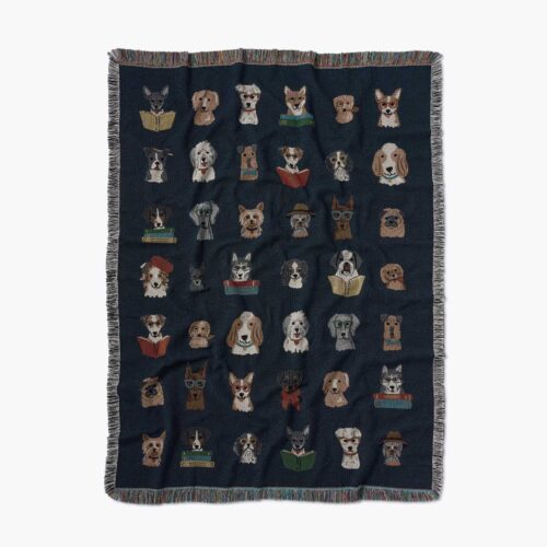 Woven Blanket - Studious Dogs